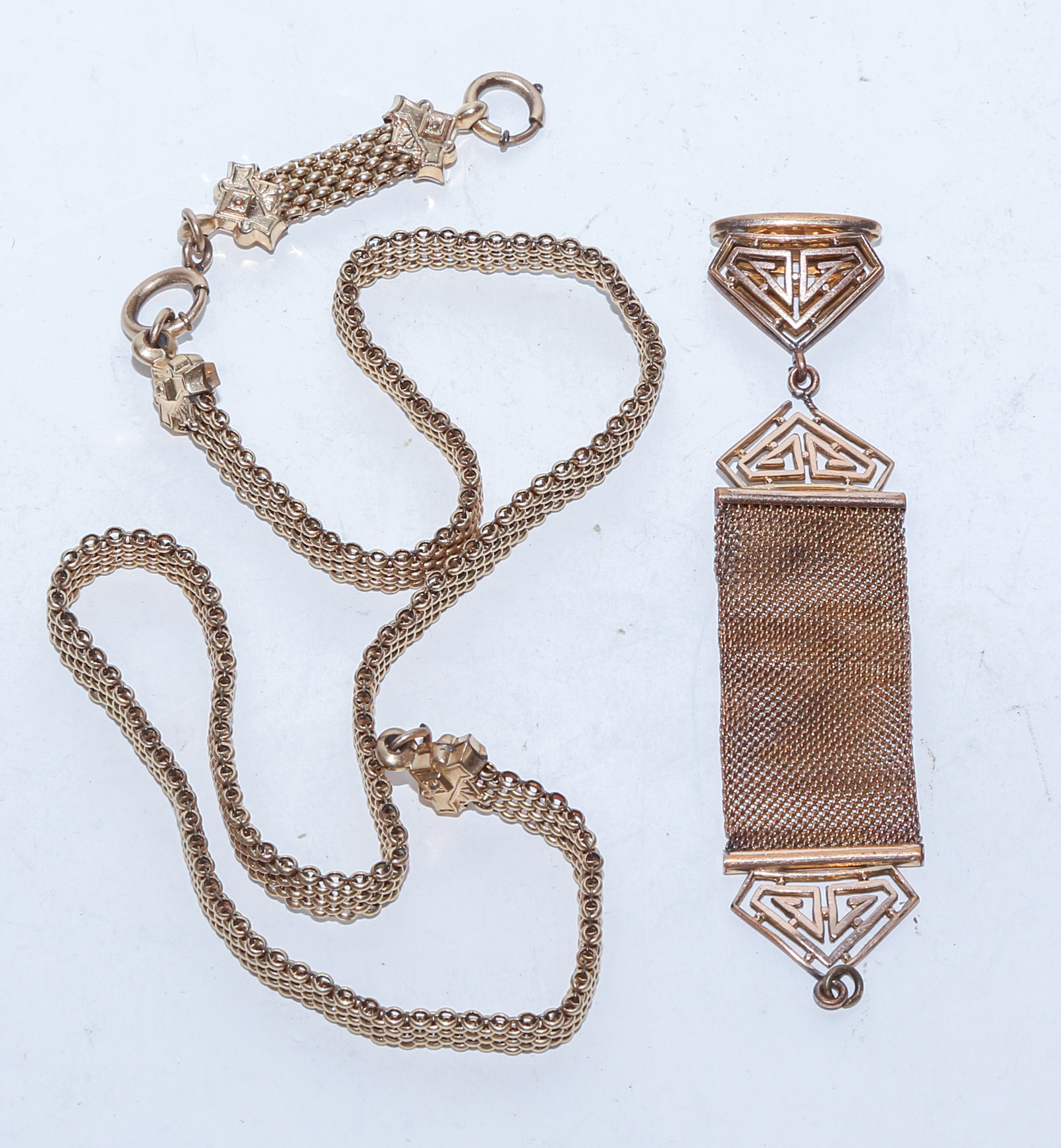 TWO VICTORIAN WATCH CHAINS & FOBS Gold