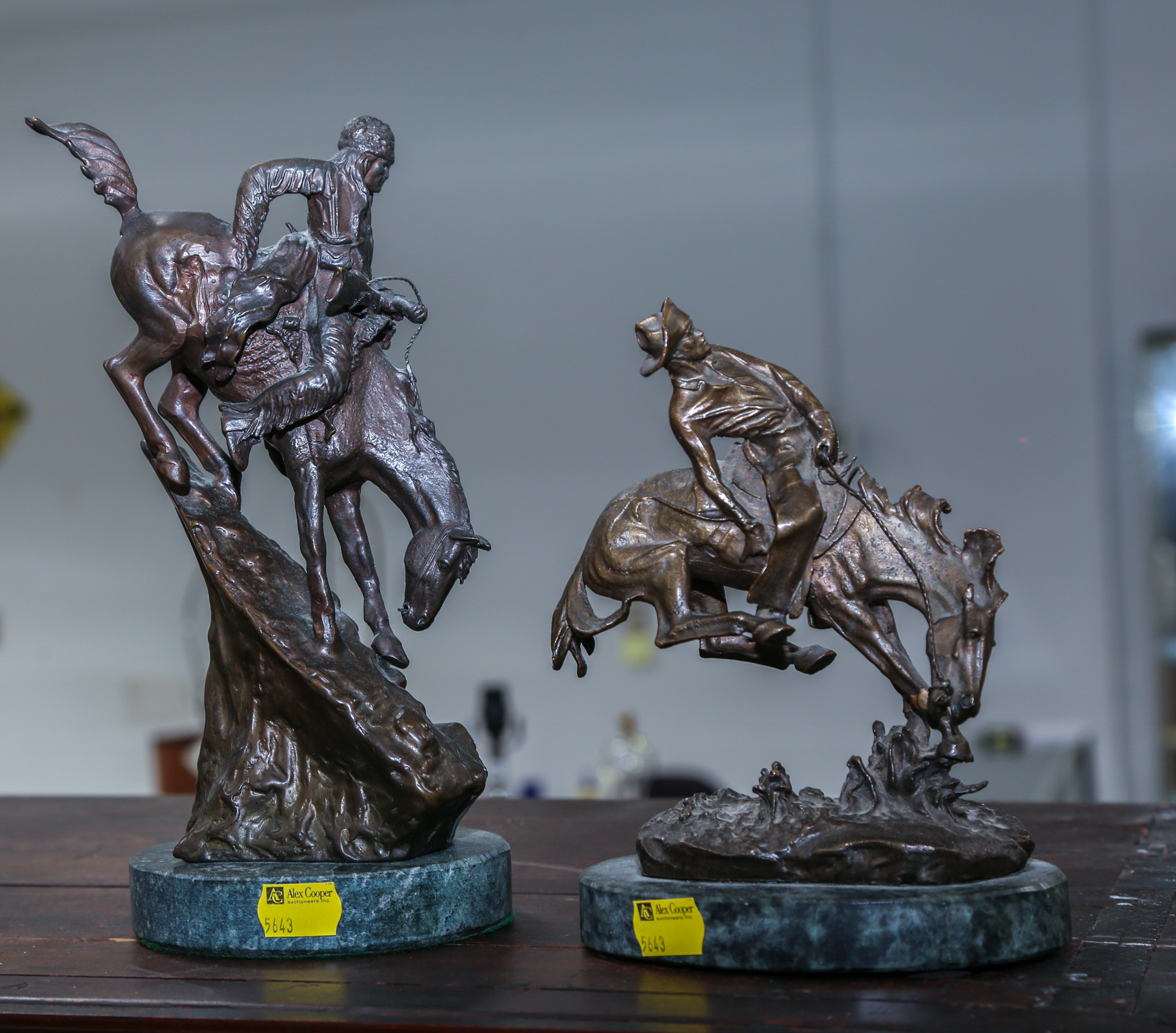 TWO REMINGTON STYLE BRONZES Including