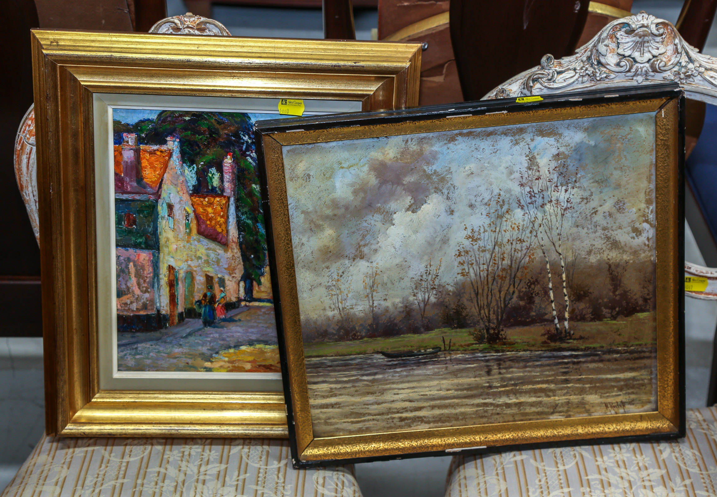 TWO FRAMED OIL PAINTINGS Comprising