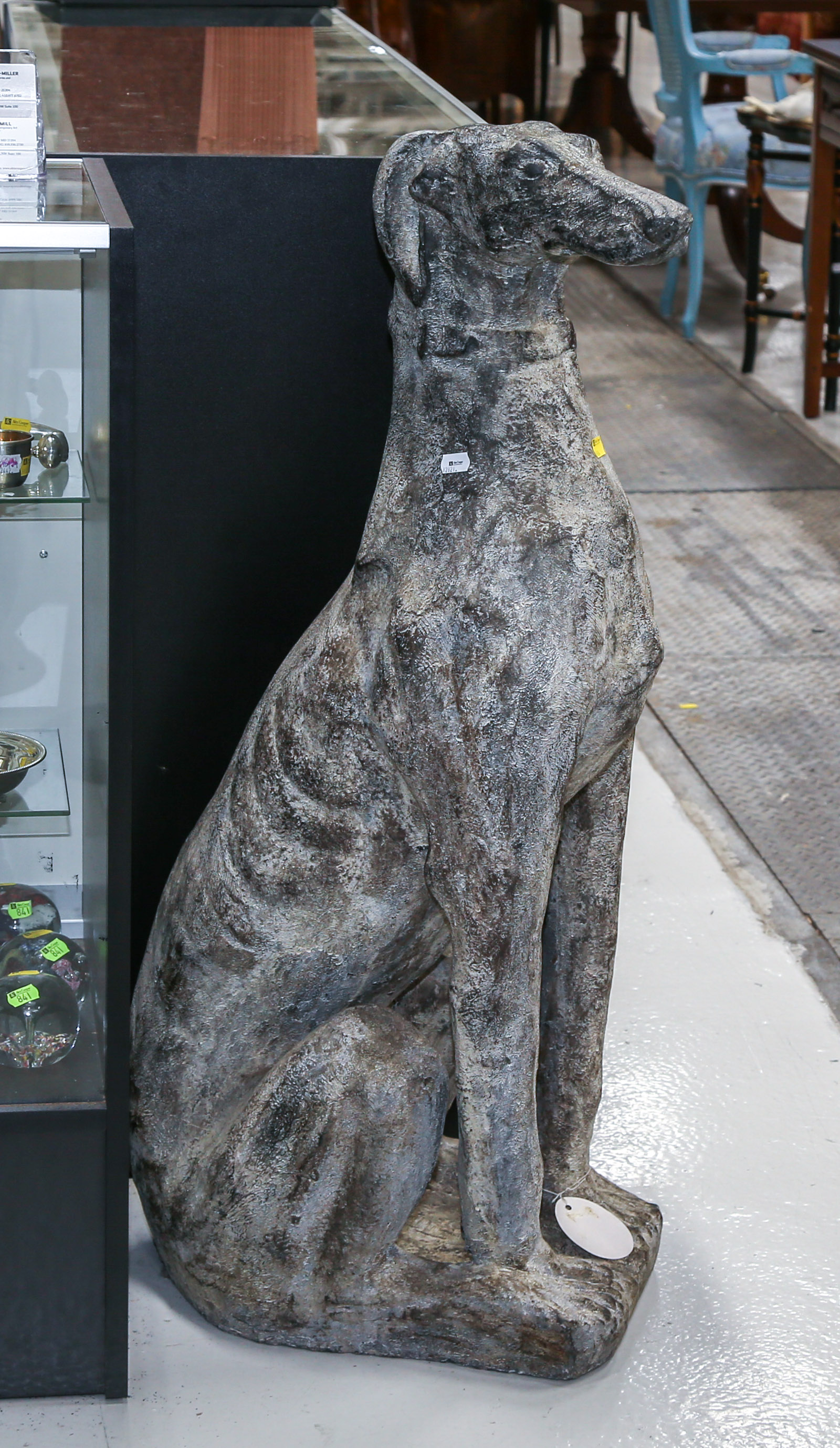 LARGE PAINTED PLASTER GREYHOUND 3b26a3