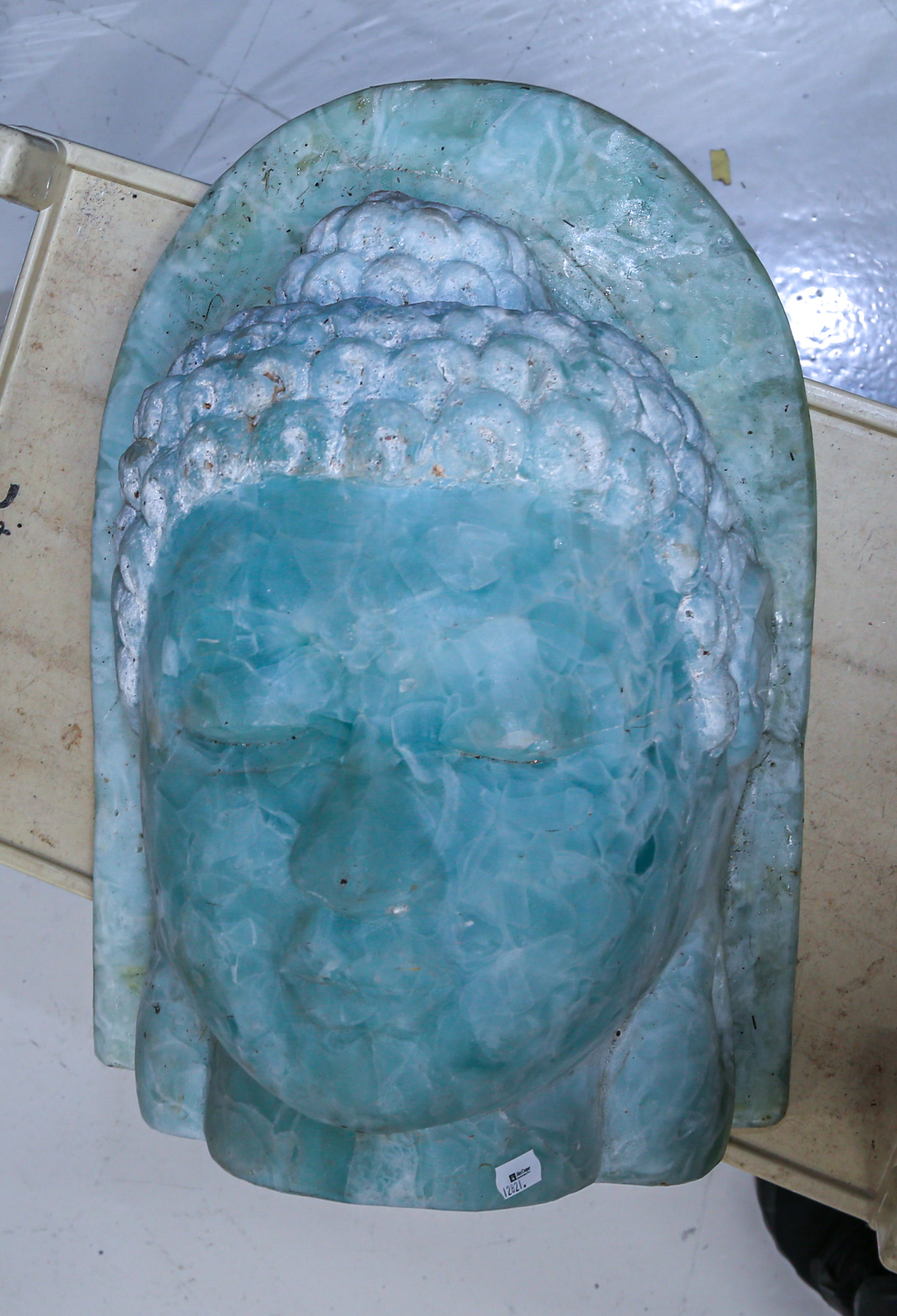 LARGE GLASS BUDDHA HEAD 3rd quarter  3b26a4