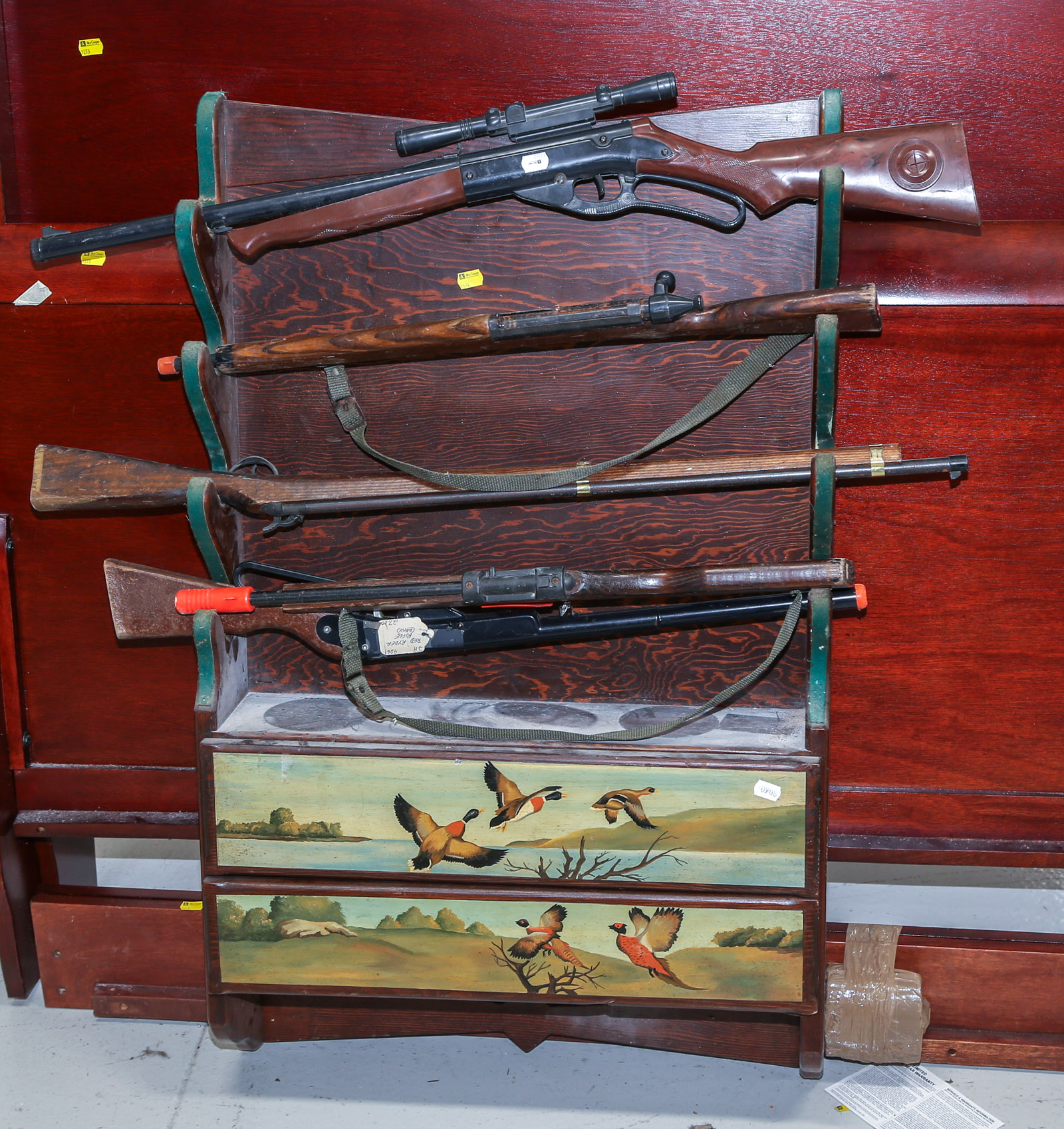 FIVE BB GUNS & PAINTED WALL RACK 3rd