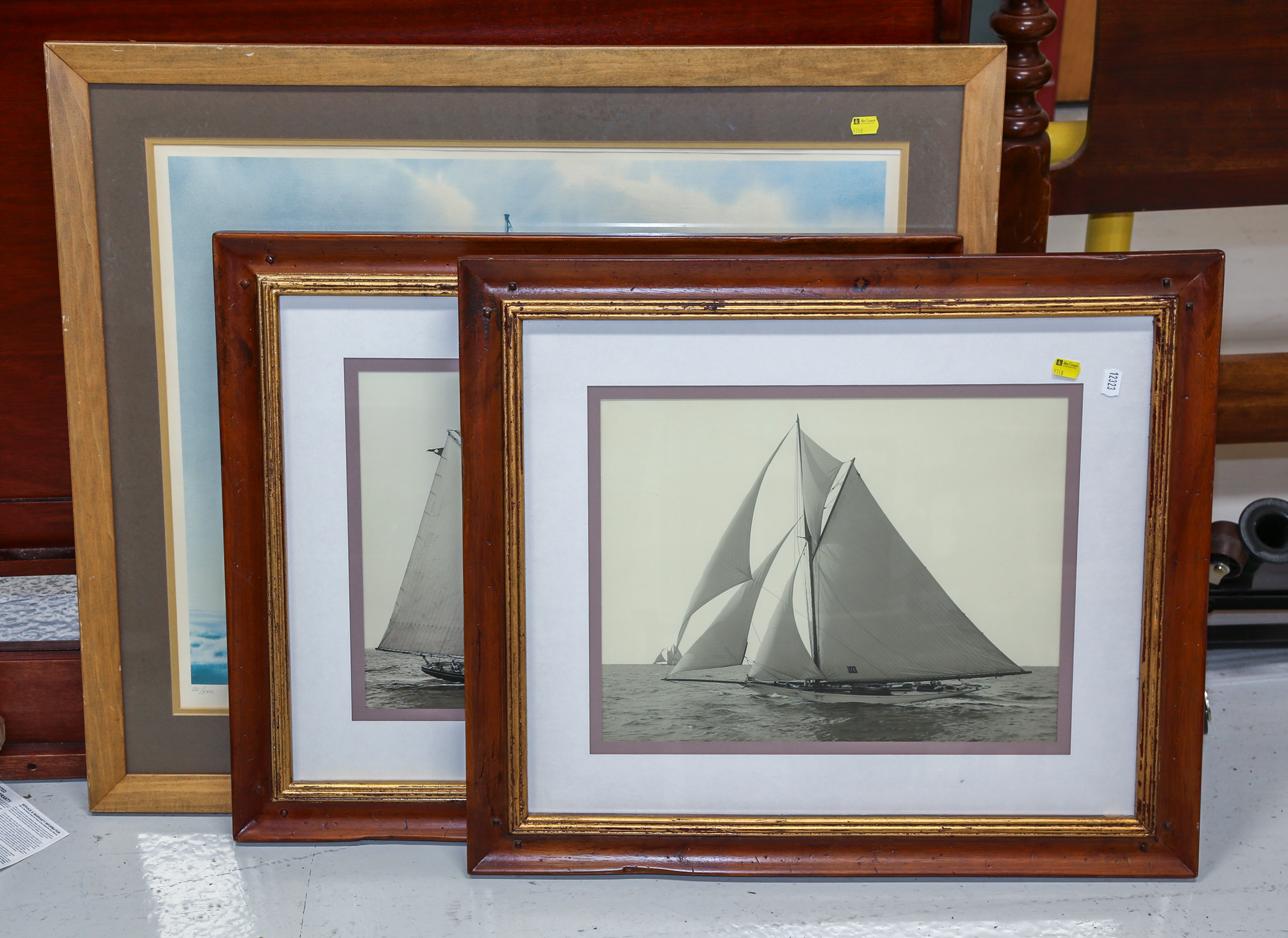 THREE FRAMED MARITIME-THEMED ITEMS