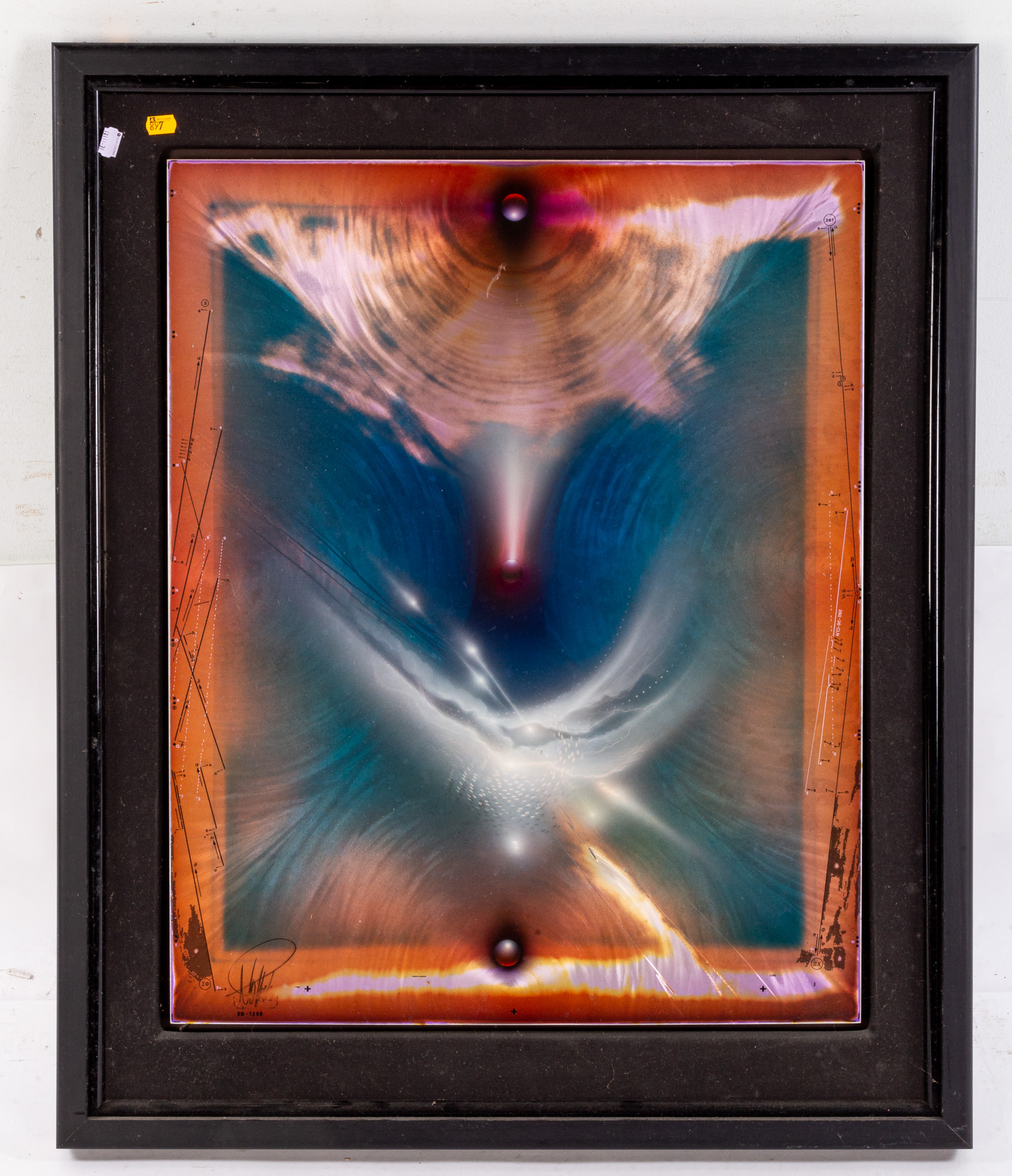 KNM. BLACK HOLE PAINTING ON METAL, MIXED