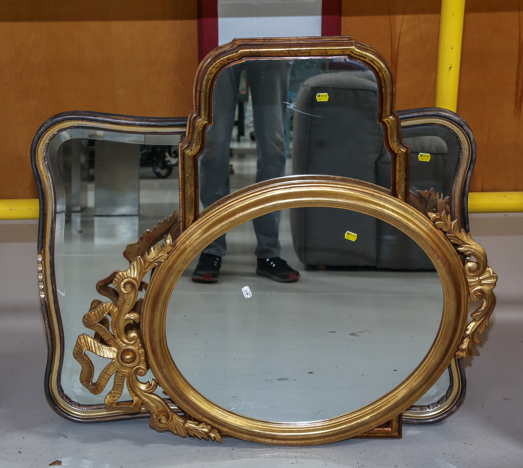 FOUR WALL MIRRORS Including a pair 3b26c9