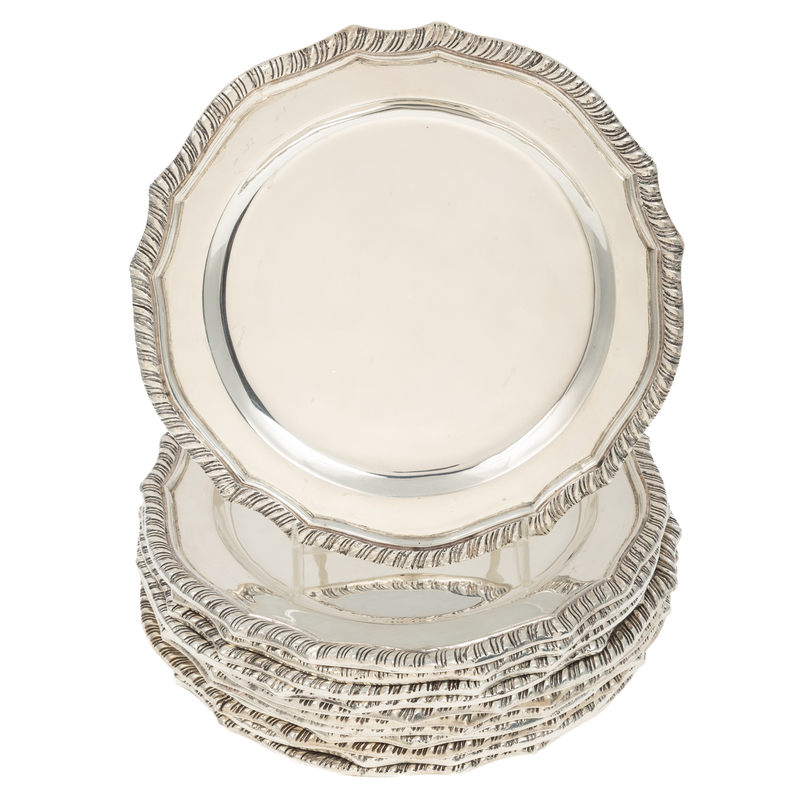 12 MEXICAN STERLING SALAD PLATES