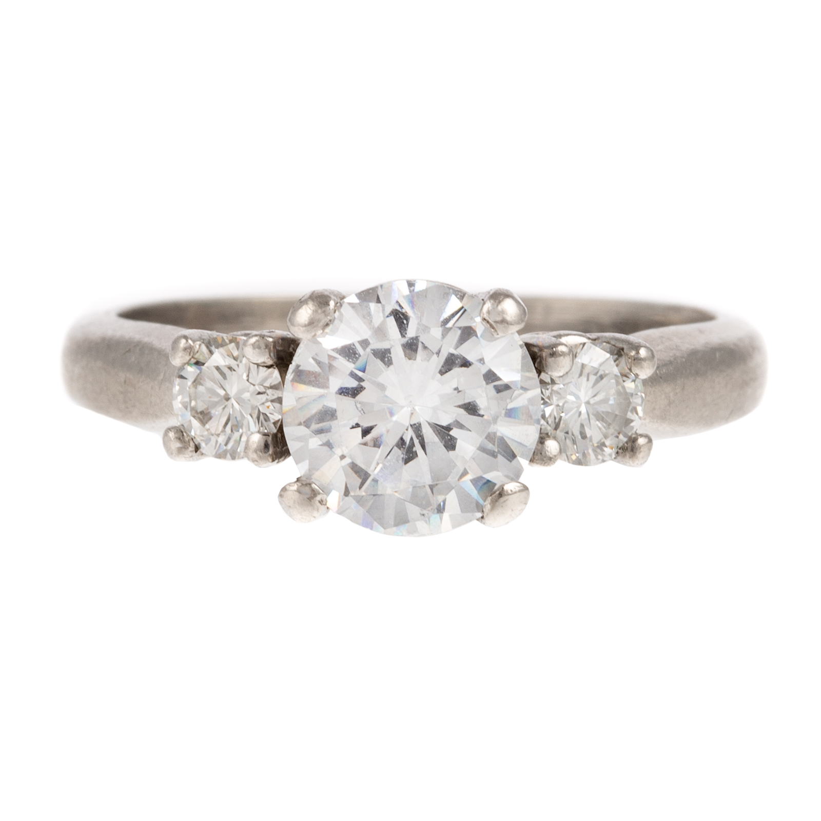 A PLATINUM CZ DIAMOND RING Platinum 3b2798