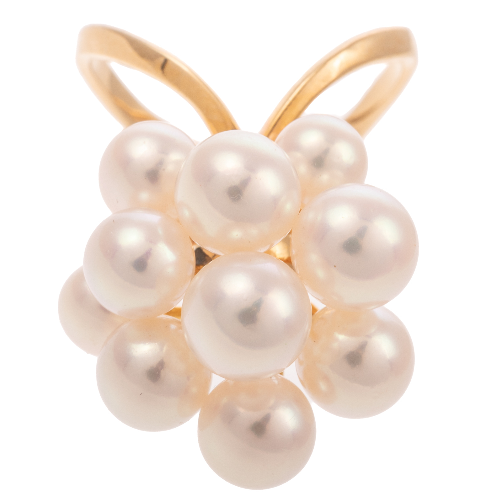 A PEARL CLUSTER RING IN 18K 18K 3b279b