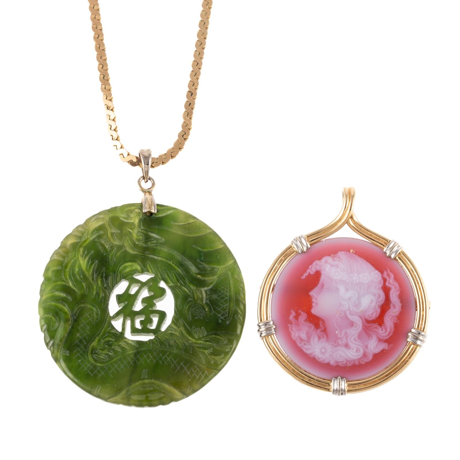 A PENDANT NECKLACE CAMEO IN 14K 3b27b4