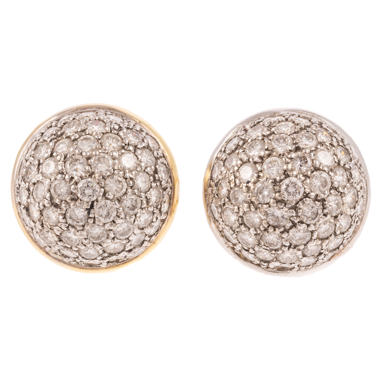 A PAIR OF DIAMOND PAVE DOME EARRINGS