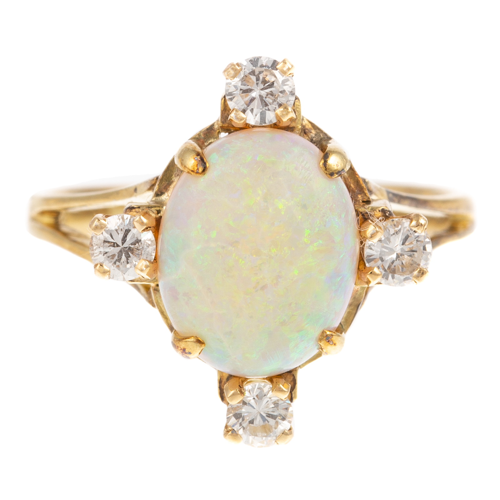 A DIAMOND OPAL RING IN 14K 14K 3b27cc