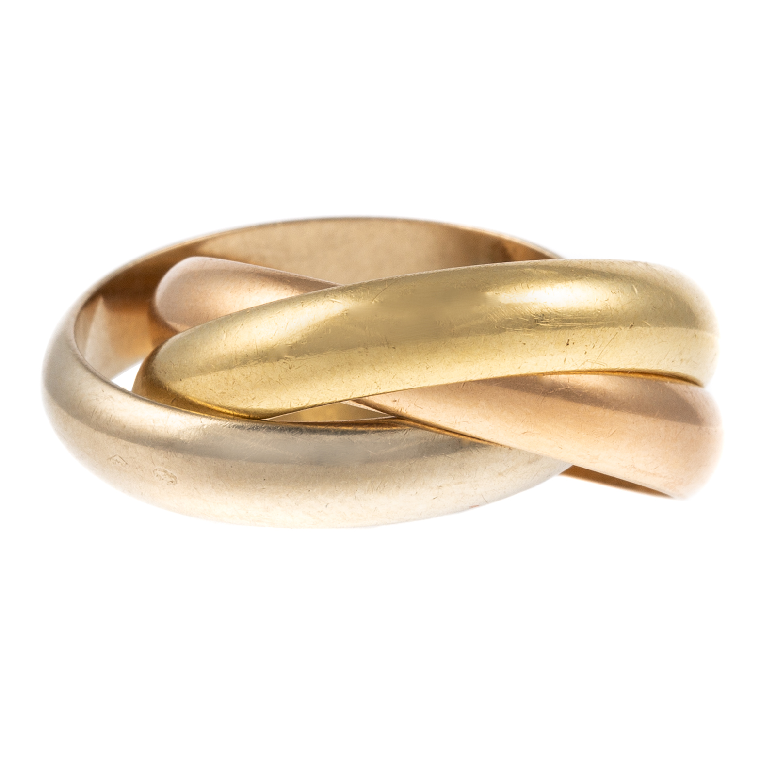 A CARTIER TRINITY RING IN 18K 18K