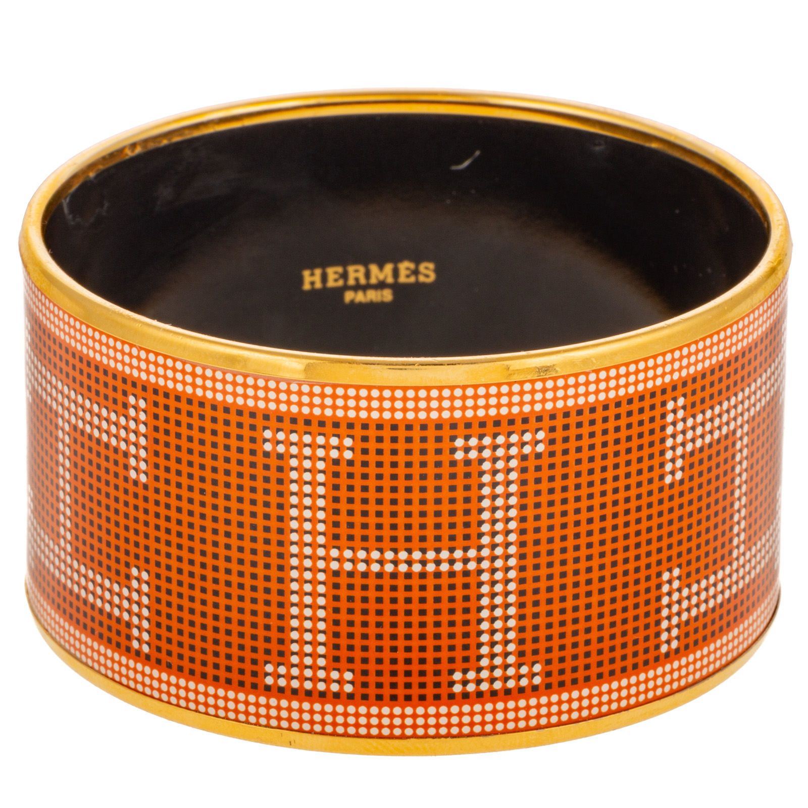 AN HERMES H DOT EXTRA WIDE PRINTED
