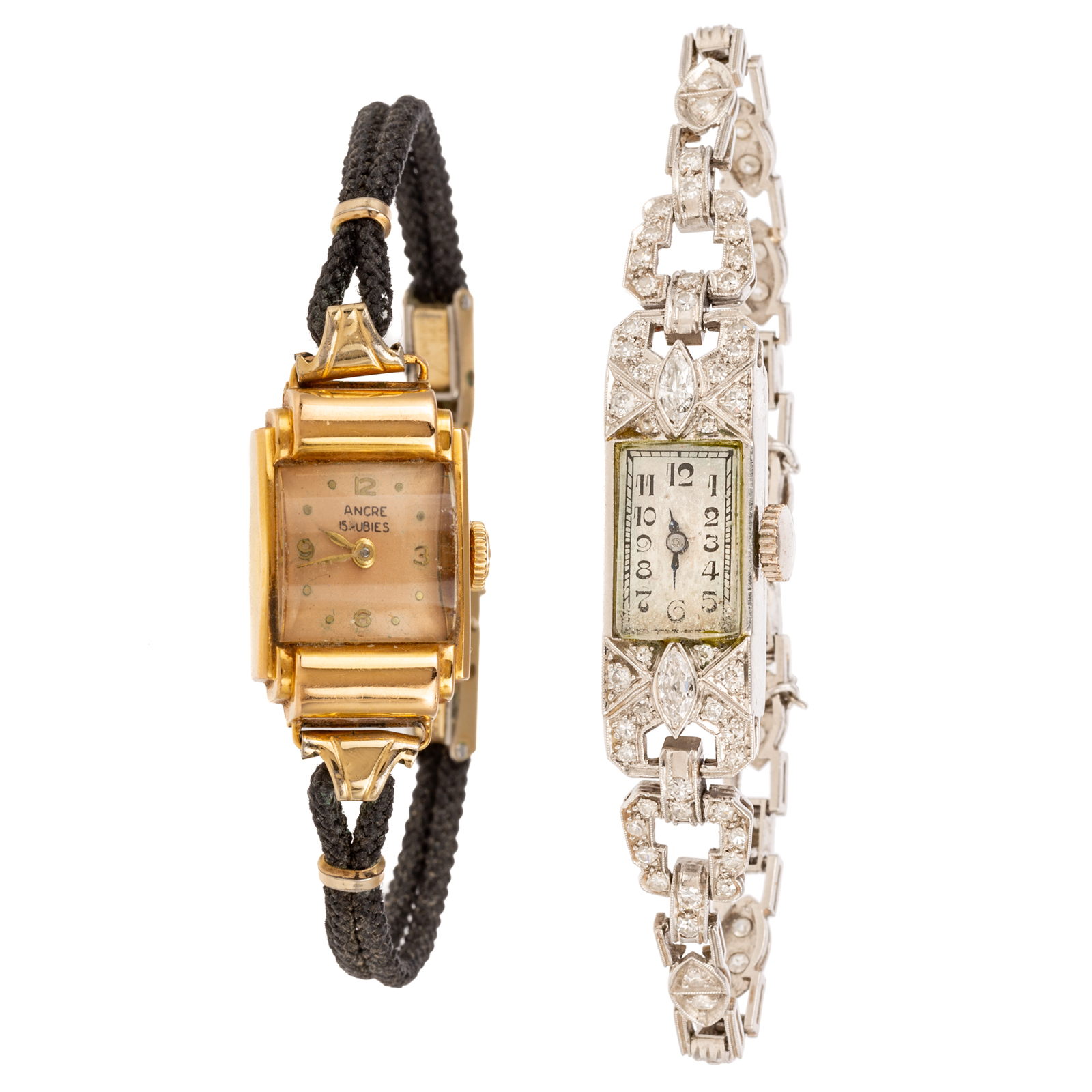 A PAIR OF ANTIQUE COCKTAIL WATCHES