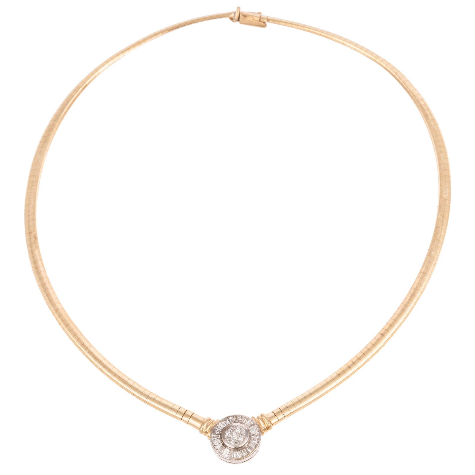 A DIAMOND OMEGA NECKLACE IN 14K