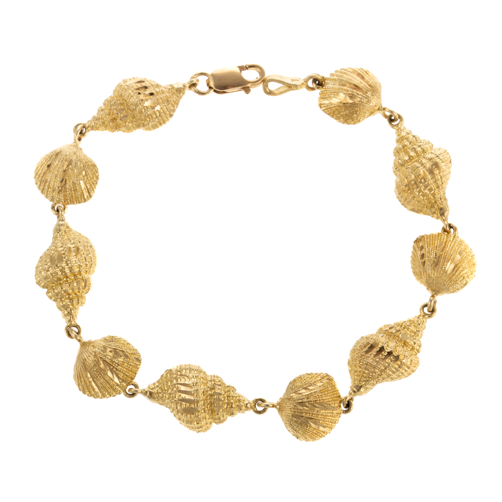 A SHELL LINK BRACELET IN 14K 14K 3b2879