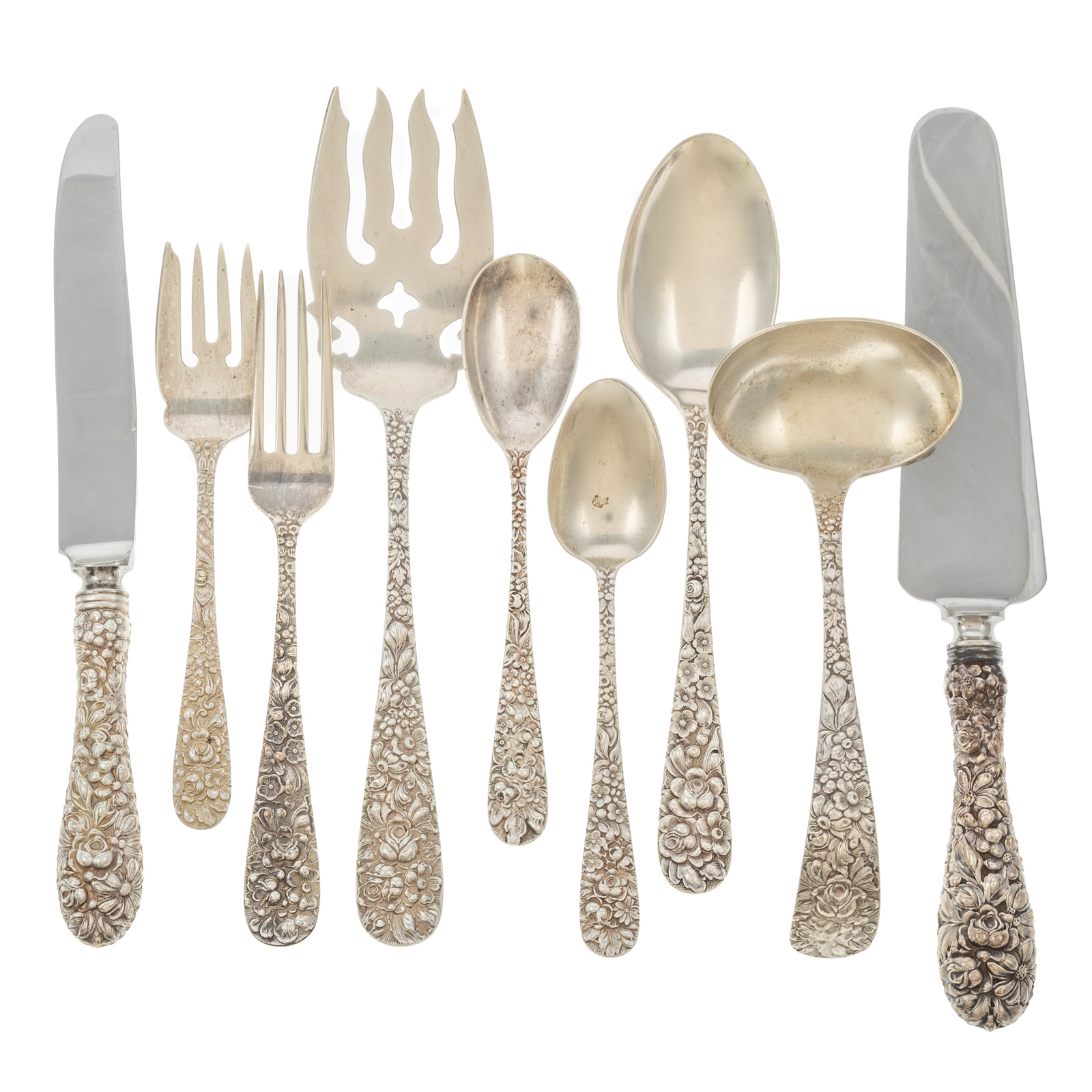 STIEFF STERLING ROSE PARTIAL FLATWARE