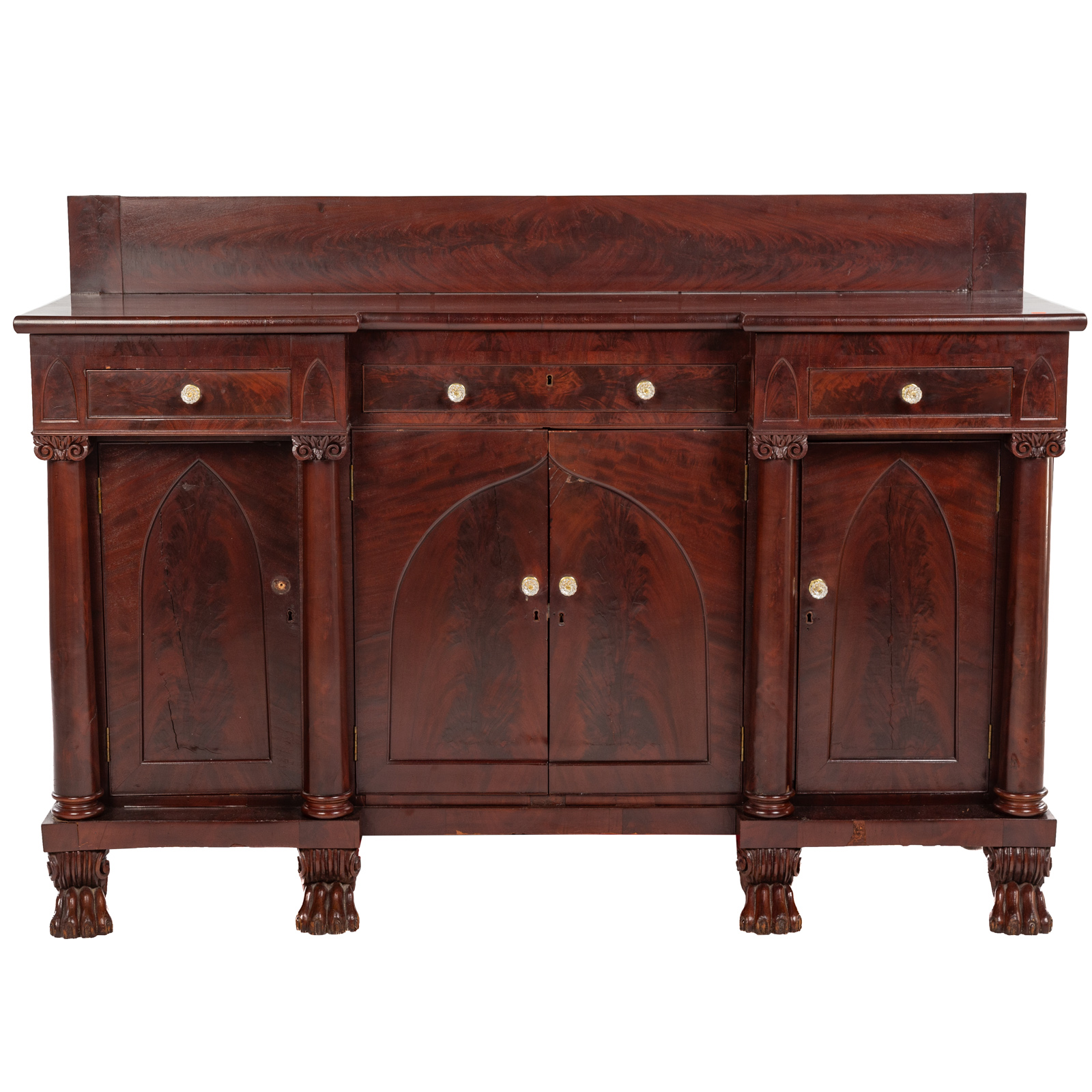 AMERICAN CLASSICAL MAHOGANY SIDEBOARD 3b28b4