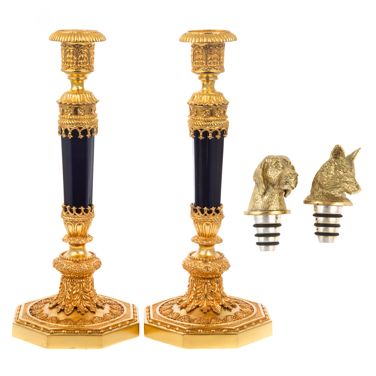 A PAIR OF LOUIS XVI STYLE CANDLESTICKS