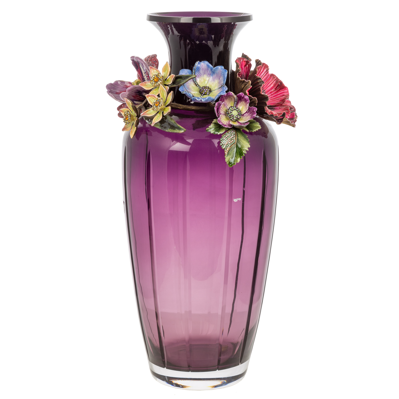 JAY STRONGWATER AMETHYST & CLEAR GLASS