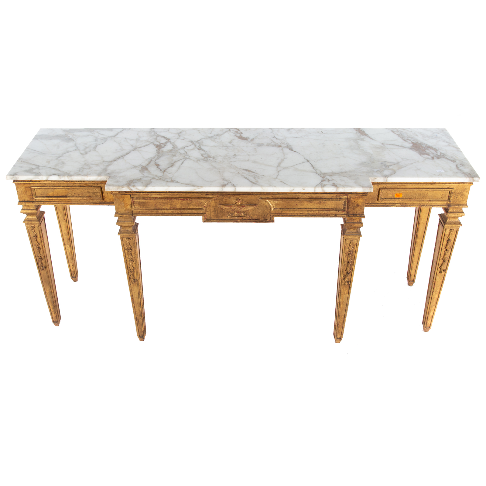 FRENCH GILTWOOD MARBLE TOP CONSOLE 3b28d1