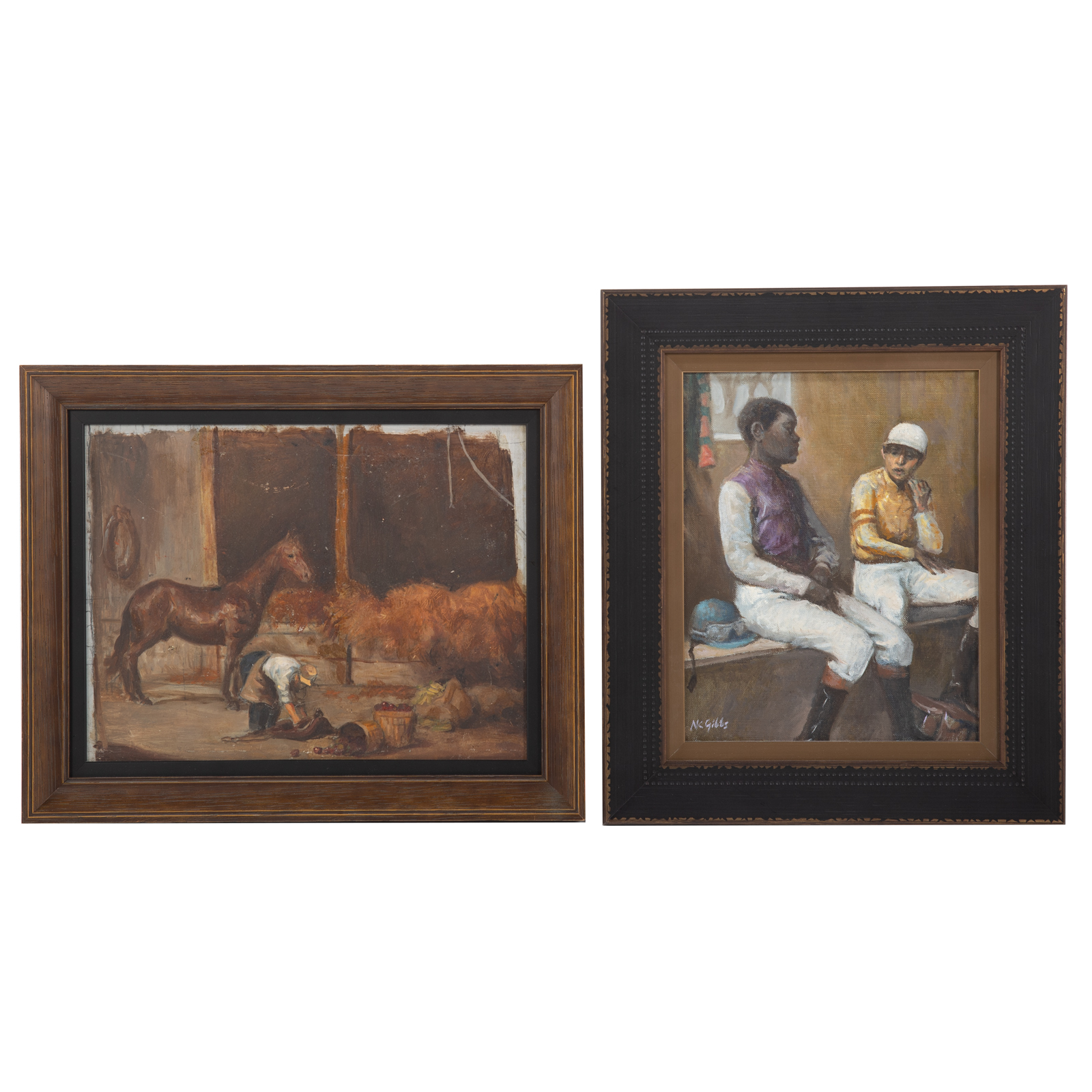 NATHANIEL GIBBS. TWO FRAMED ARTWORKS