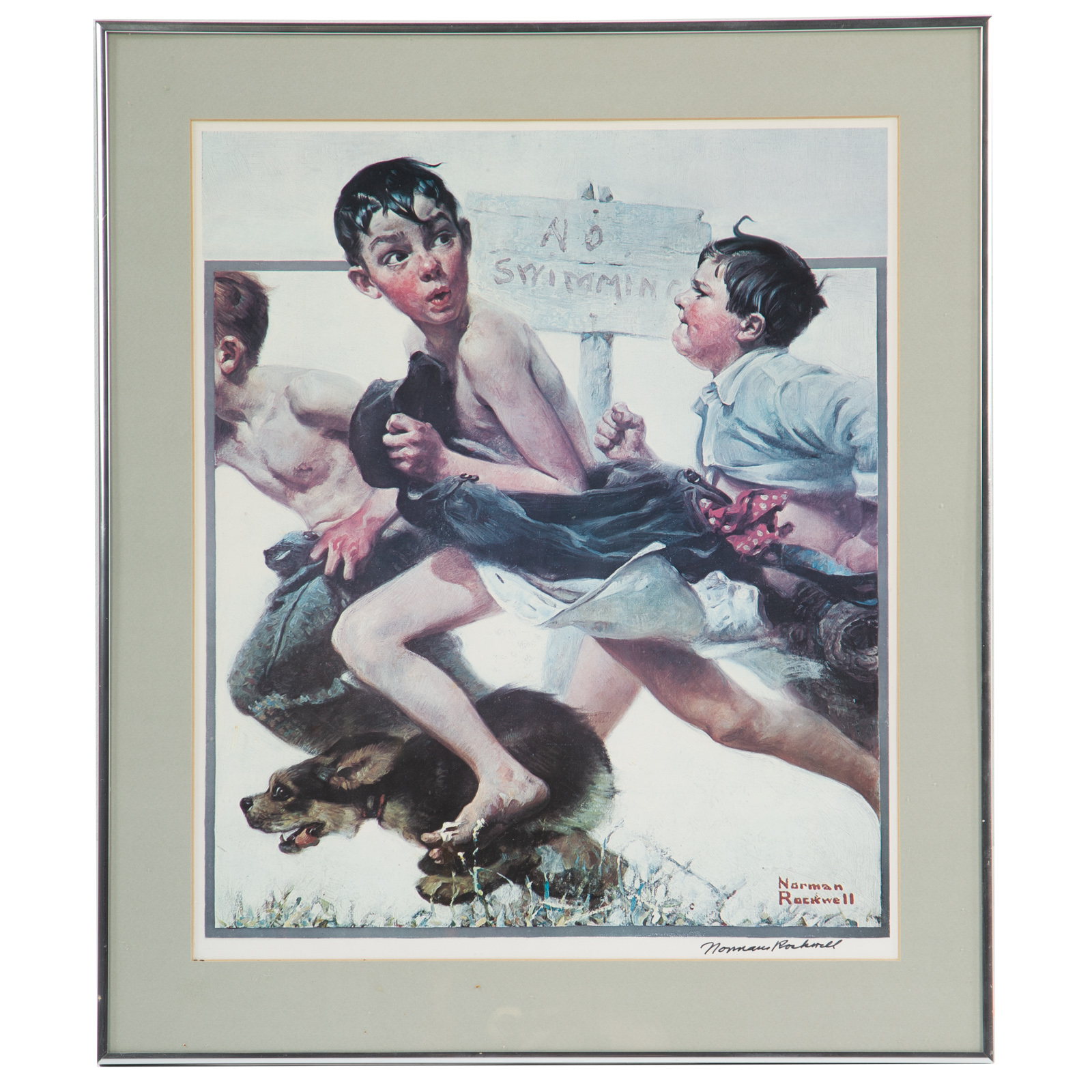 NORMAN ROCKWELL. NO SWIMMING, OFFSET