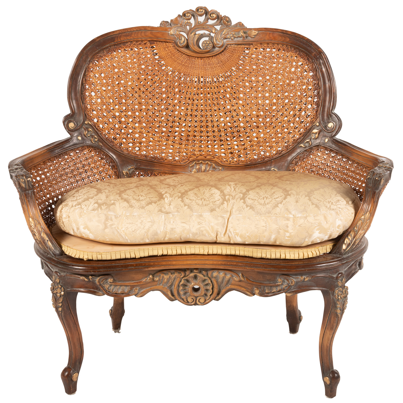 LOUIS XV STYLE CANE BACK SETTEE