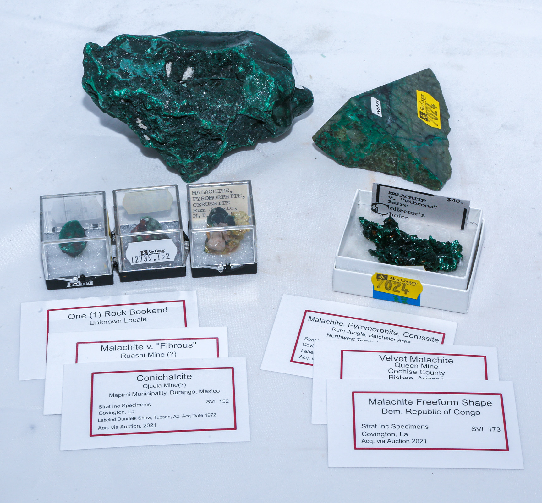 FIBROUS MALACHITE & OTHER MINERAL