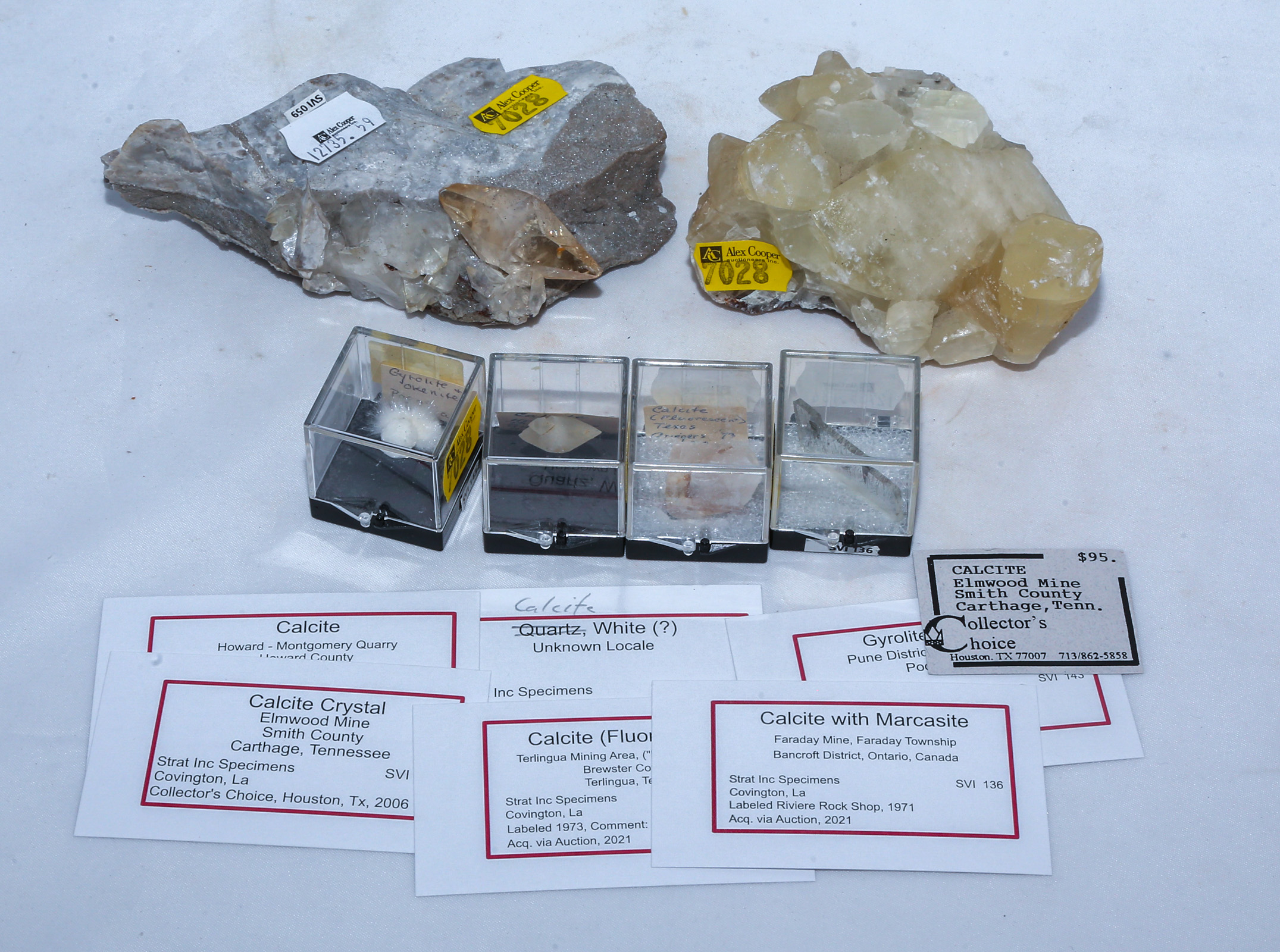 CALCITE & OTHER MINERAL SPECIMENS
