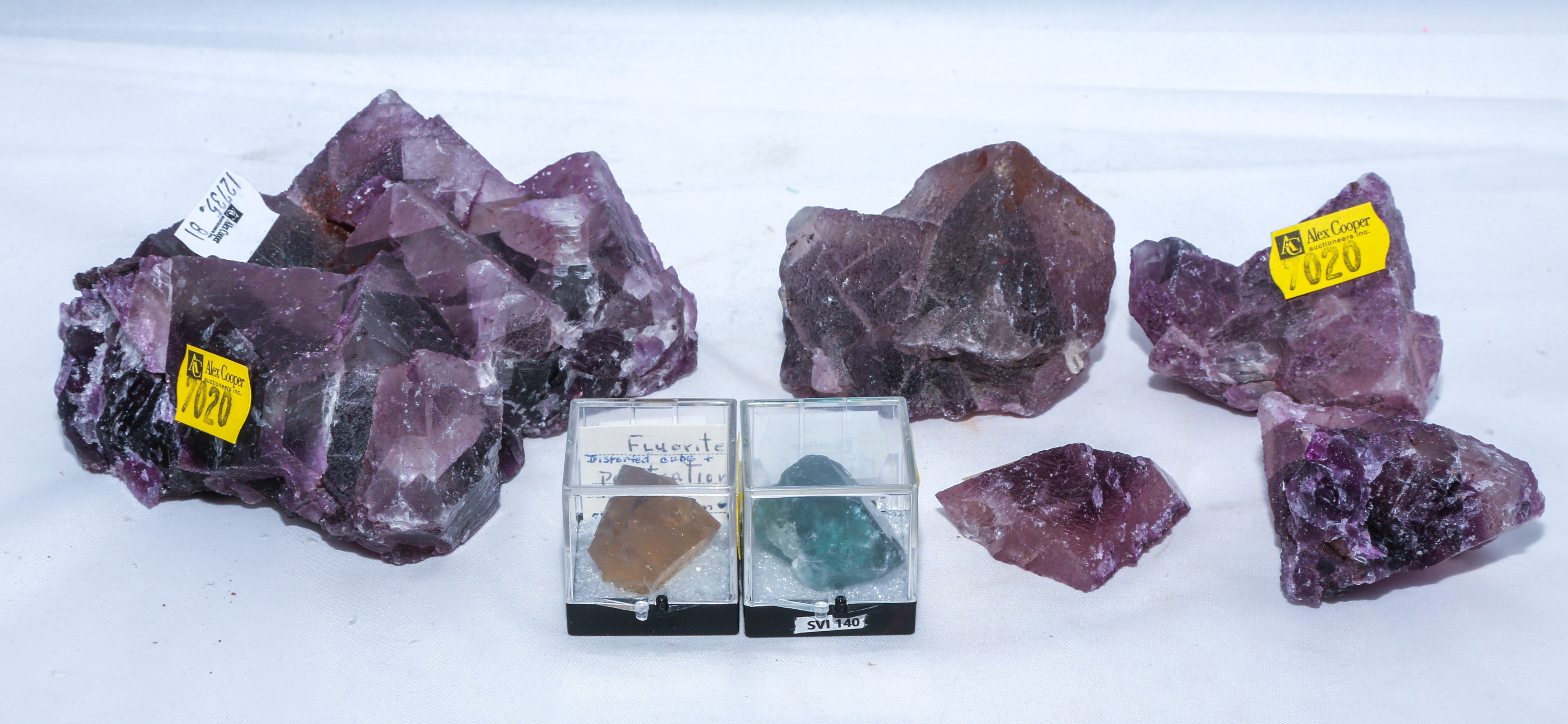 GROUP OF FLUORITE SPECIMENS Comprising