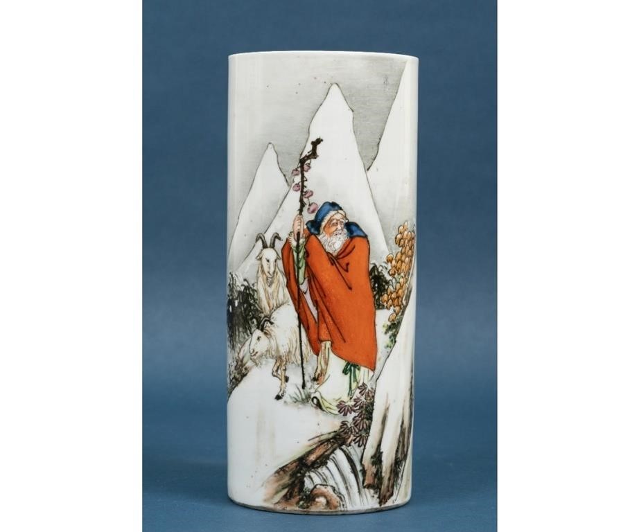 Chinese cylindrical form porcelain