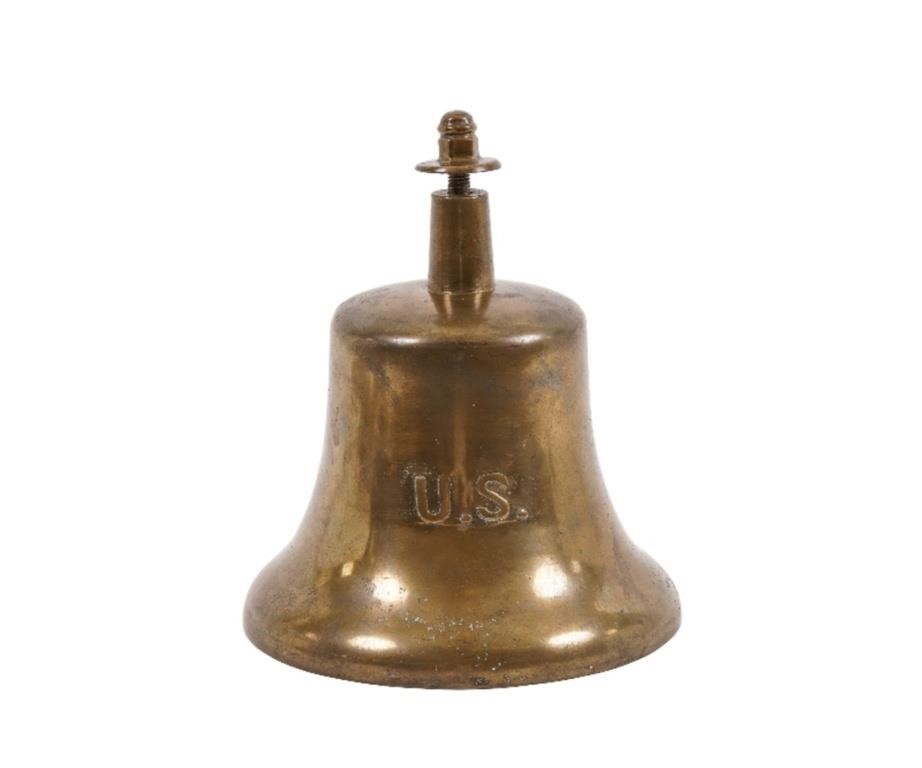 U.S. Navy brass cast bell and clapper,