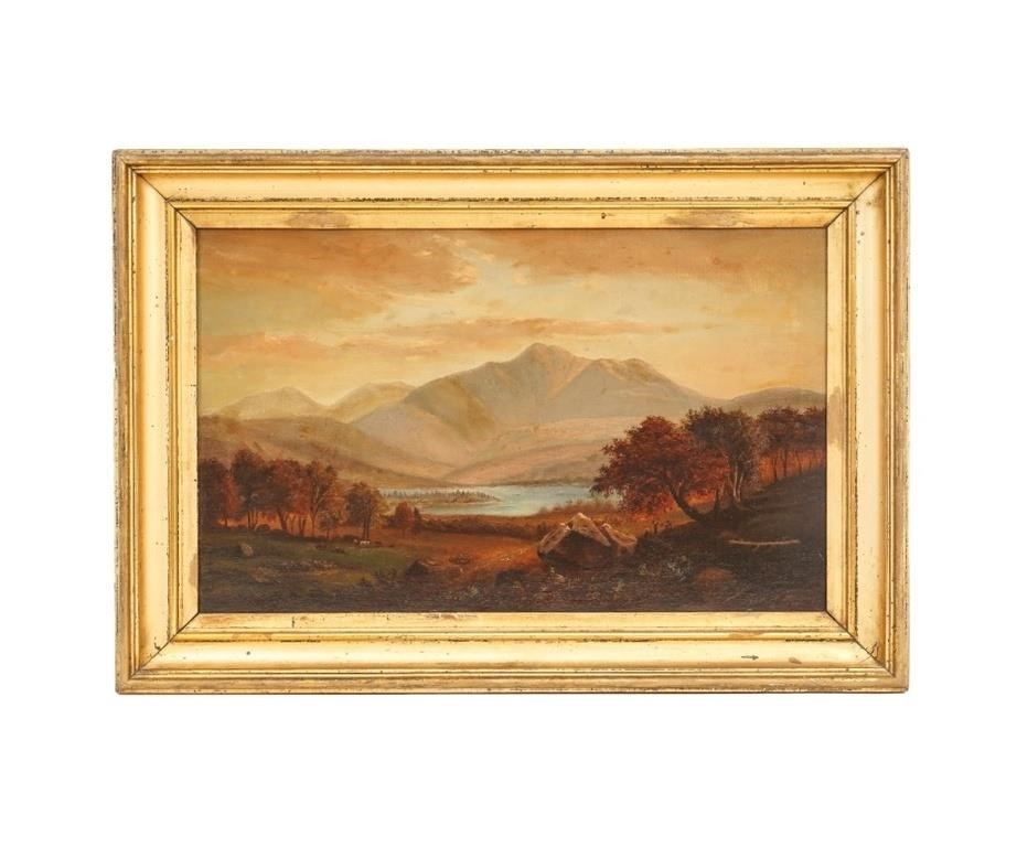 Oil on canvas of a fall landscape,