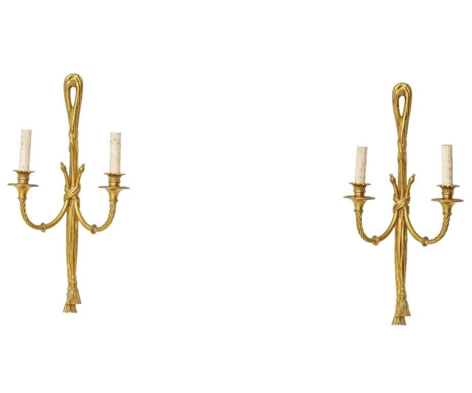 Pair of ornate French fire gilt