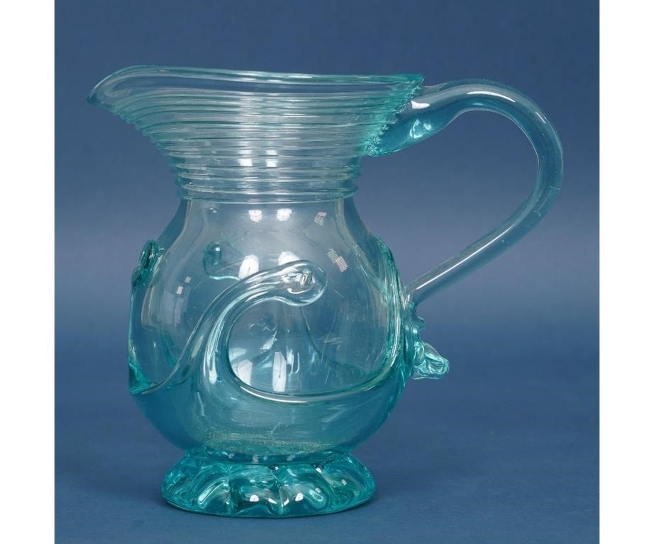 South Jersey Glass aqua pitcher 3b2ad5