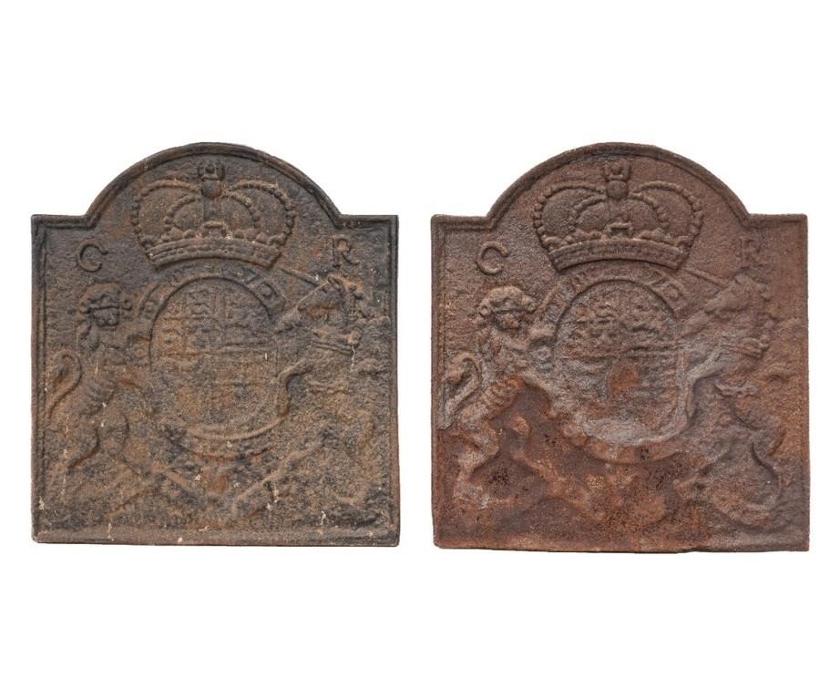 Pair of cast iron English fire