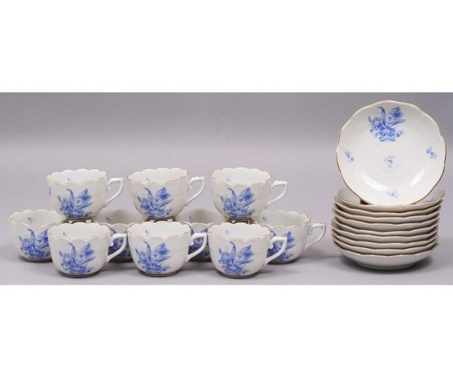 Ten Herend Hungary cups and saucers.
Cup: