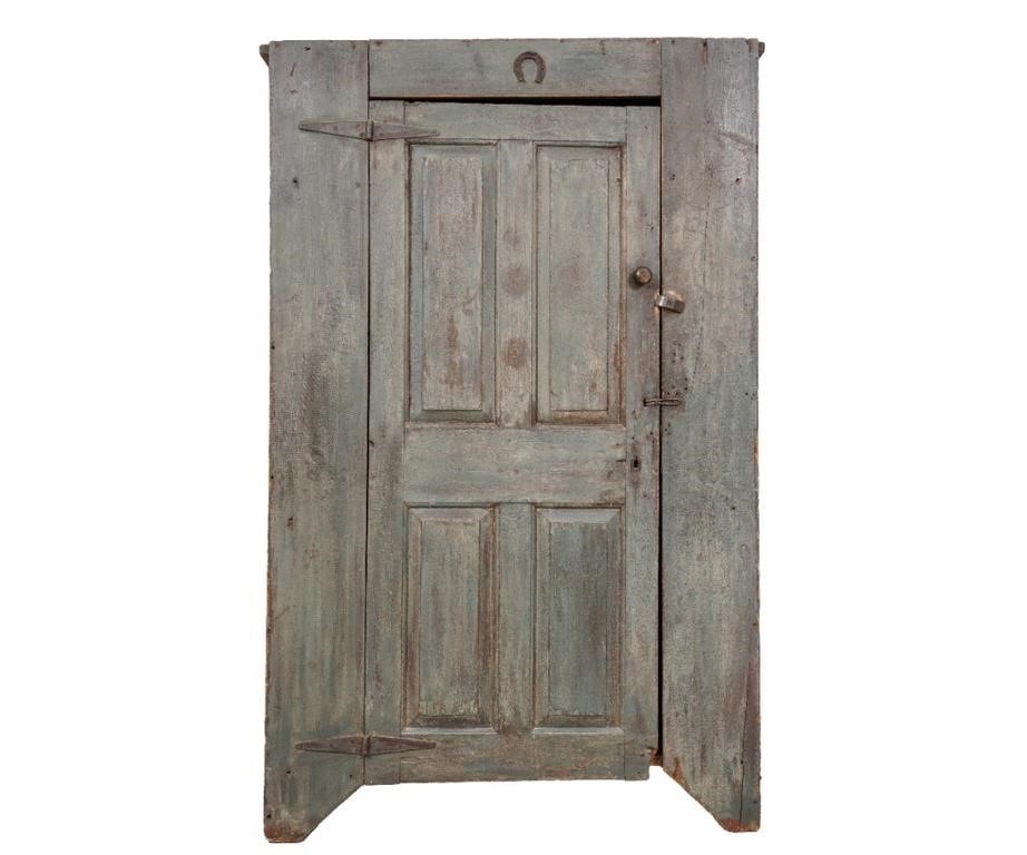 Country pine blue painted cupboard 3b2b1a