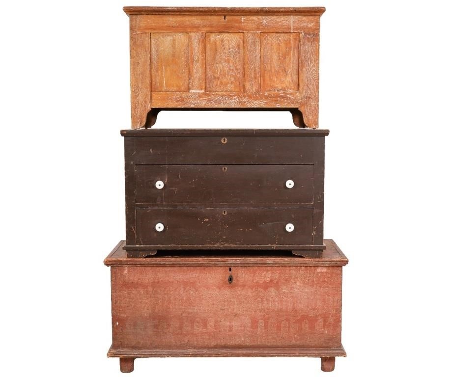 Two painted blanket chests, 19th