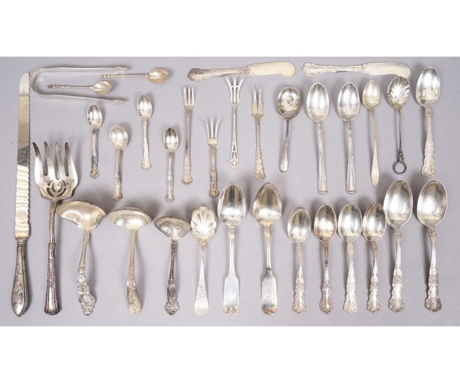 Sterling and coin silver flatware, various