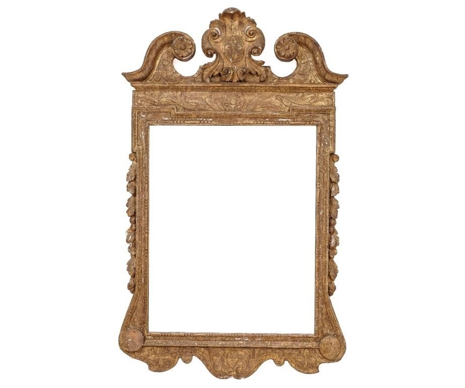 Georgian gilt carved mirror, 18th