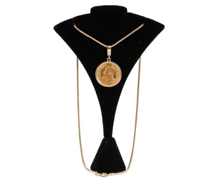 1/4 gold 1980 Krugerrand necklace