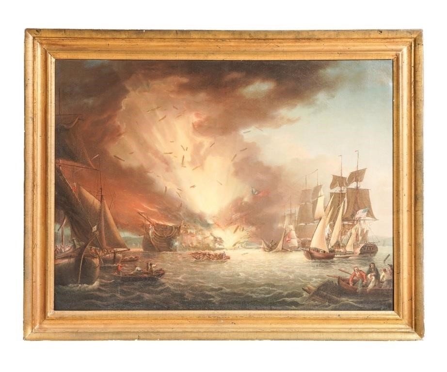 Rare historical oil on canvas painting 3b2b81