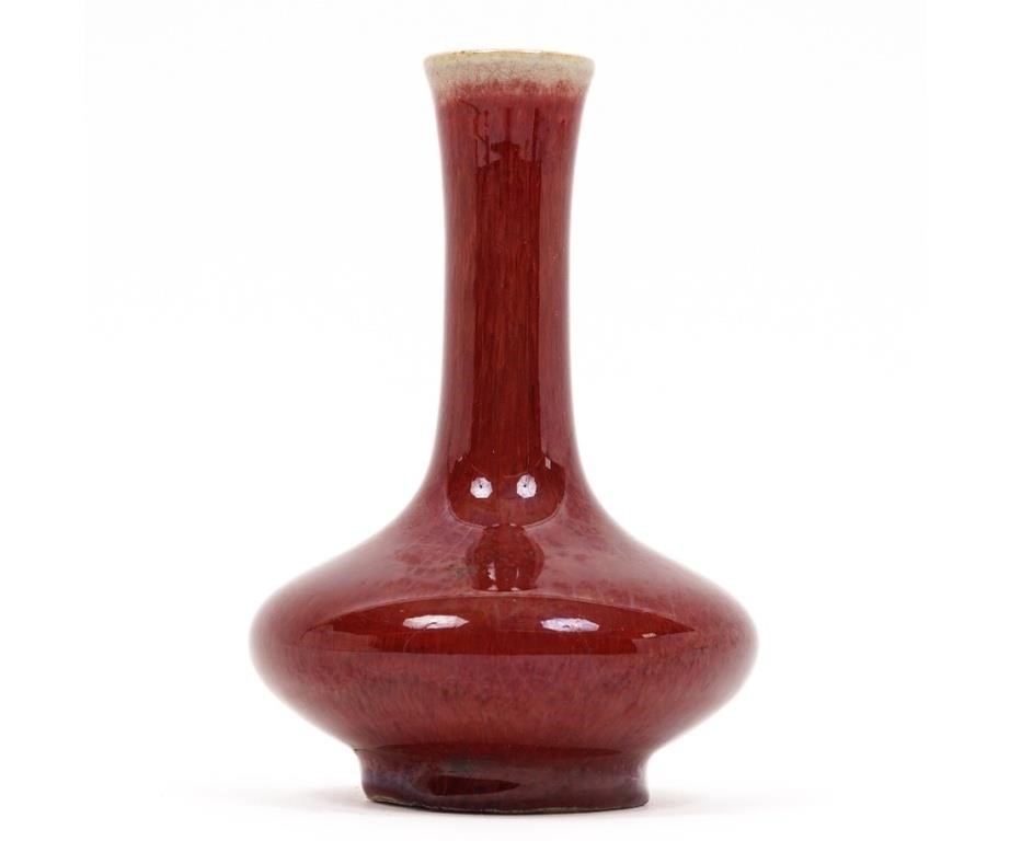 Chinese ox-blood bottle vase, 19/20th