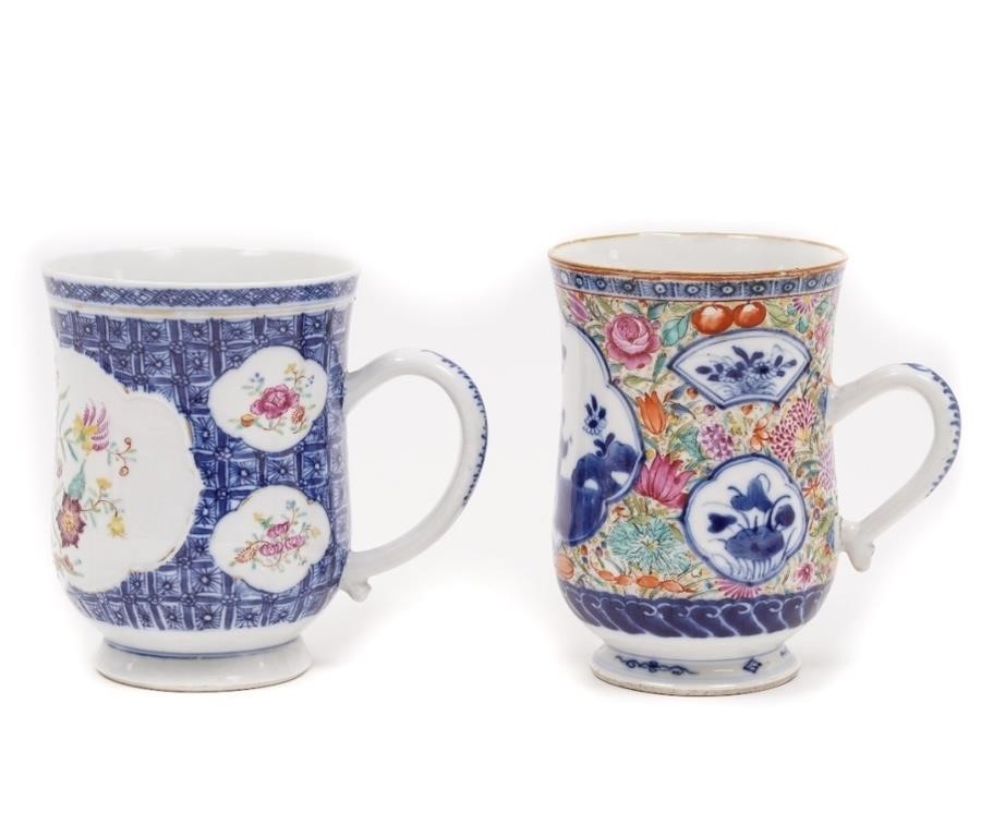 Two Chinese porcelain mugs, 18th