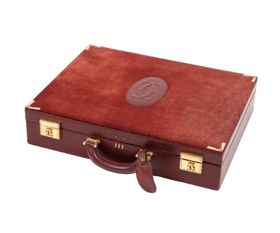 Cartier briefcase with red suede 3b2ba5