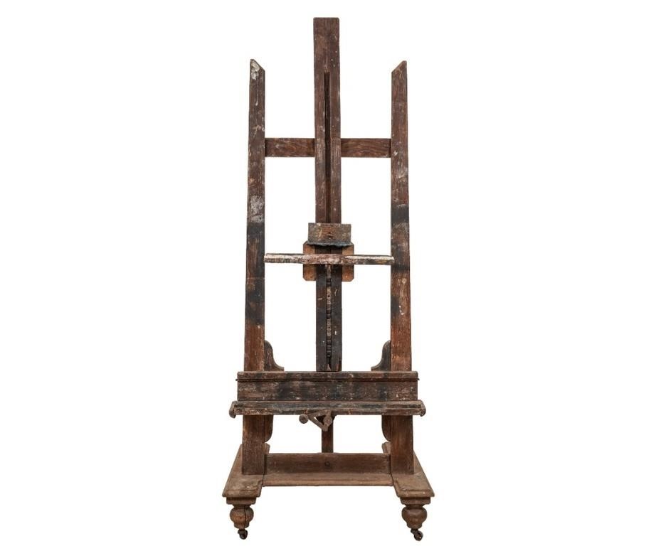 Early pine easel used by artist 3b2bc1