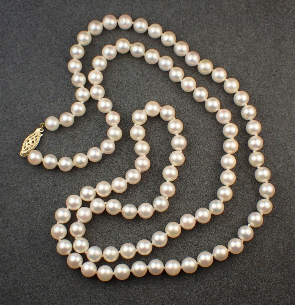 OPERA LENGTH PEARL AND GOLD NECKLACEOPERA