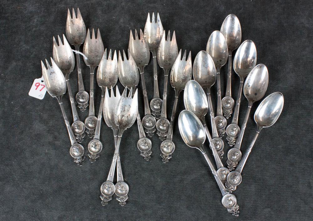 STERLING SILVER DESSERT FORK AND SPOON